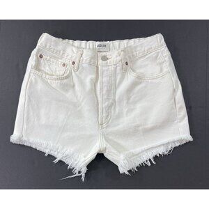 AGOLDE Womens Size 29 Parker Cut Off Frayed Hem Distressed Denim Shorts White